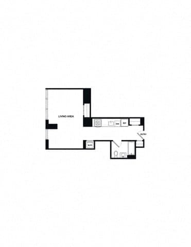 Studio apartment at 1 Bell Slip, Unit 0-02V, Greenpoint, photo 1 of 1