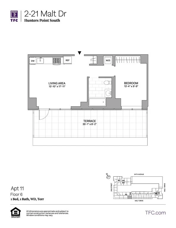 1 Bed apartment at 2-21 Malt Drive, Unit 611, Long Island City, photo 1 of 1