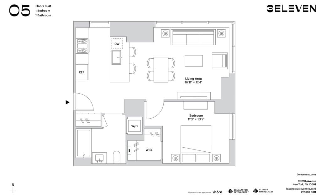 1 Bed apartment at 311 11th Avenue, Unit 2105, Hudson Yards, photo 1 of 1