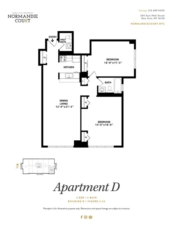 2 Bed apartment at 225 East 95th Street, Unit D20D, Upper East Side, photo 1 of 2