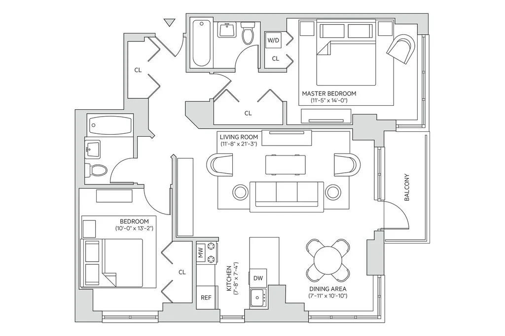2 Bed apartment at 200 West 60th Street, Unit 22G, Upper West Side, photo 1 of 2