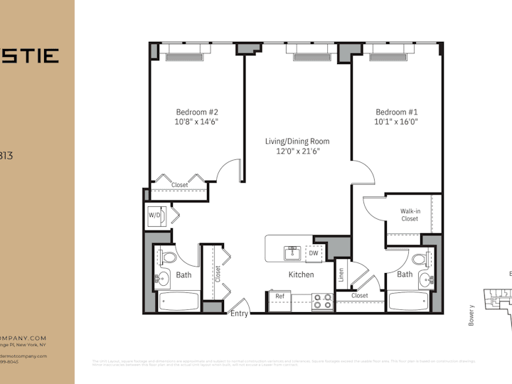 2 Bed apartment at 229 Chrystie Street, Unit 613B, Lower East Side, photo 1 of 1