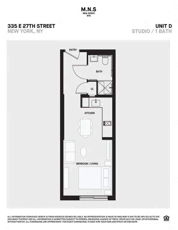 Studio apartment at 335 East 27th Street, Unit 1D, Kips Bay, photo 1 of 1