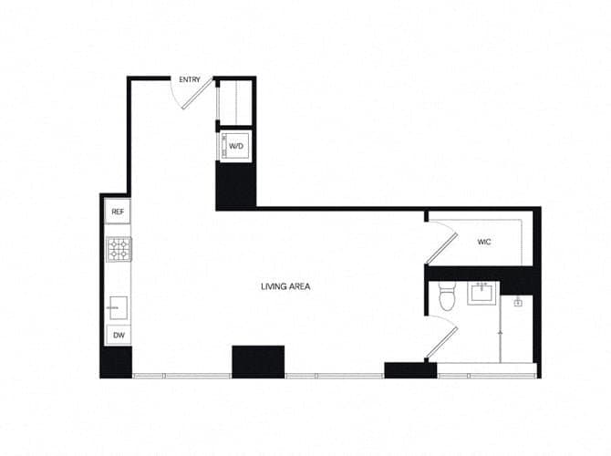 Studio apartment at 1 Eagle Street, Unit 1-PH2A, Greenpoint, photo 1 of 1