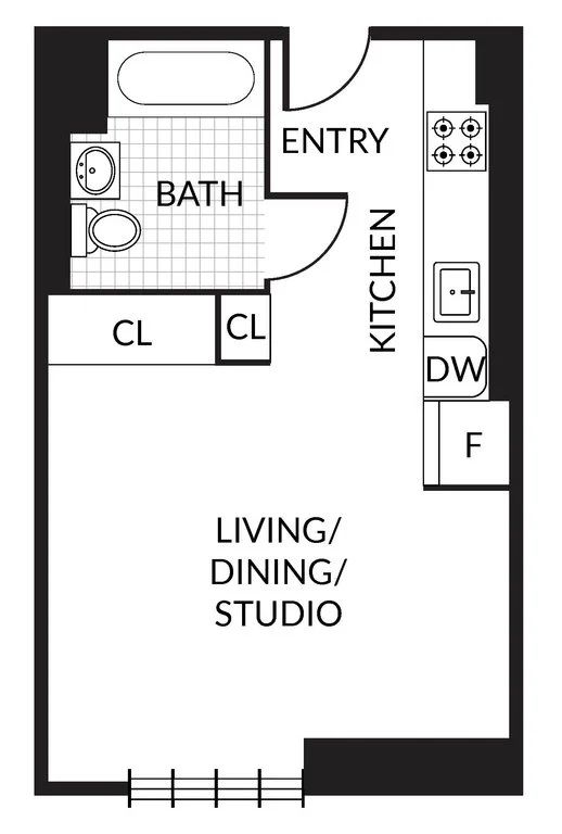Studio apartment at 230 West 126th Street, Unit 23K, Harlem, photo 1 of 1