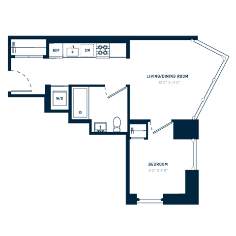 1 Bed apartment at 1 Blue Slip, Unit 0-23N, Greenpoint, photo 1 of 1