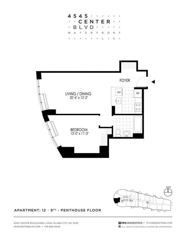 1 Bed apartment at 4545 Center Boulevard, Unit 2112, Long Island City, photo 1 of 2