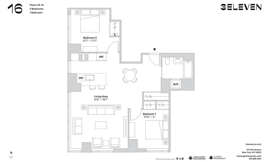 2 Bed apartment at 311 11th Avenue, Unit 2516, Hudson Yards, photo 1 of 1