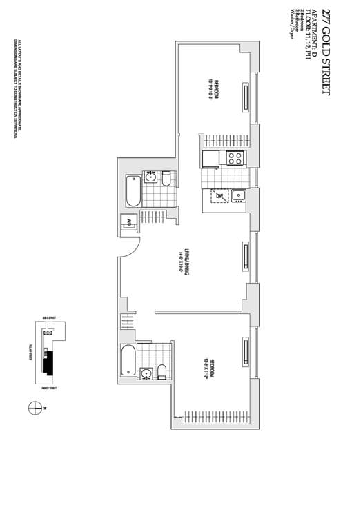 2 Bed apartment at 277 Gold Street, Unit 11D, Fort Greene, photo 1 of 1