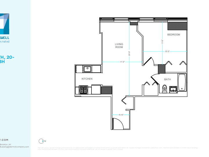 1 Bed apartment at 66 Rockwell Place, Unit 32-HH, Fort Greene, photo 1 of 1