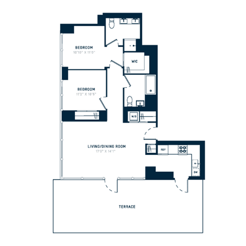 2 Bed apartment at 1 Blue Slip, Unit 0-27F, Greenpoint, photo 1 of 1