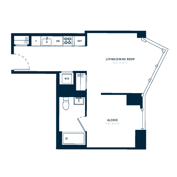 Studio apartment at 1 Blue Slip, Unit 0-24Q, Greenpoint, photo 1 of 1