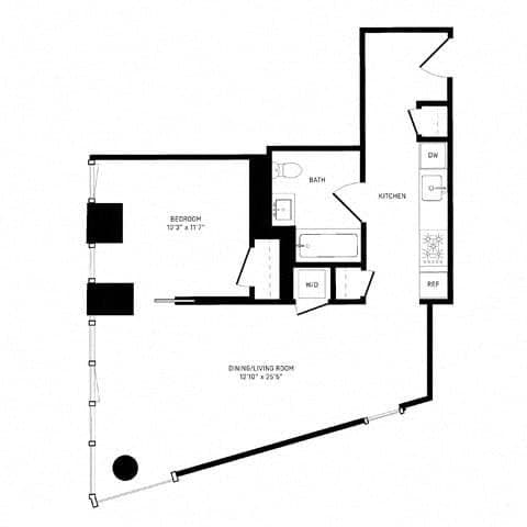 1 Bed apartment at 2 Blue Slip, Unit 0-17C, Greenpoint, photo 1 of 1