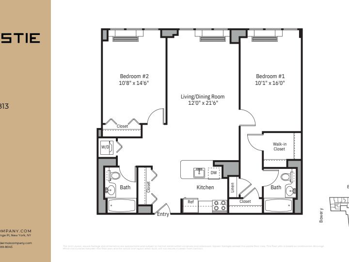 2 Bed apartment at 229 Chrystie Street, Unit 613E, Lower East Side, photo 1 of 1