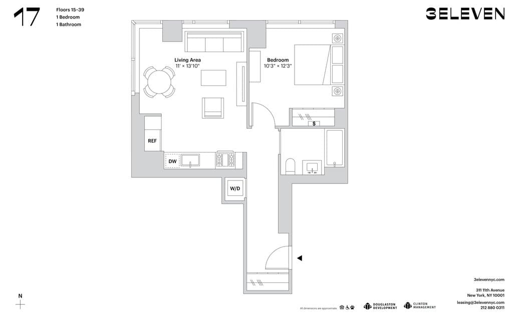 1 Bed apartment at 311 11th Avenue, Unit 2717, Hudson Yards, photo 1 of 1