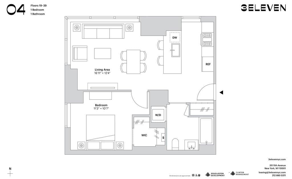 1 Bed apartment at 311 11th Avenue, Unit 2404, Hudson Yards, photo 1 of 1