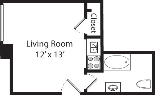 Studio apartment at 41 West 86th Street, Unit 05H, Upper West Side, photo 1 of 1