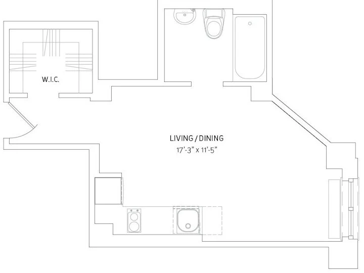 Studio apartment at 212 West 91st Street, Unit 1005, Upper West Side, photo 1 of 1