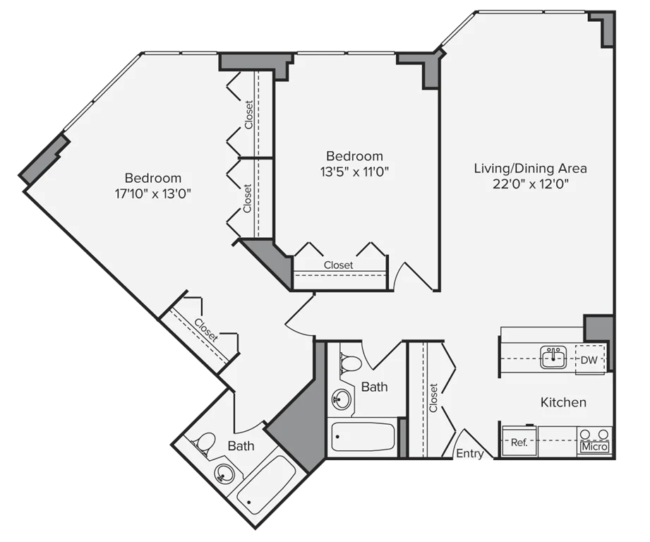 2 Bed apartment at 250 West 50th Street, Unit 34E, Midtown West, photo 1 of 1