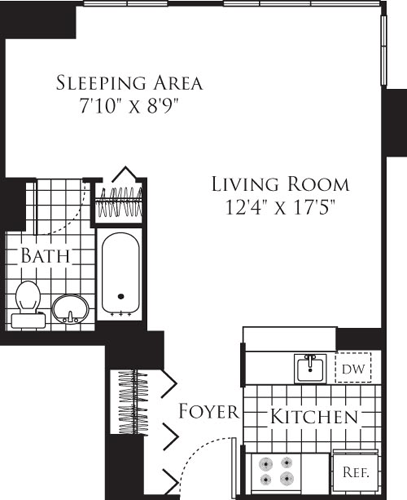 Studio apartment at 777 Sixth Avenue, Unit 25B, Chelsea, photo 1 of 1