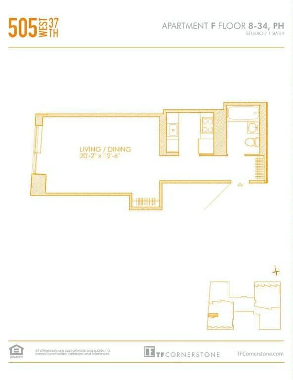 Studio apartment at 505 West 37th Street, Unit 23F, Hudson Yards, photo 1 of 29