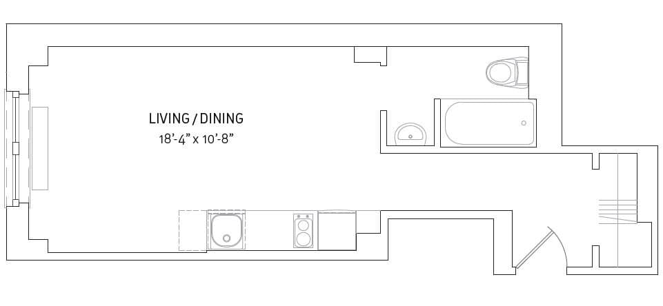 Studio apartment at 212 West 91st Street, Unit 1208, Upper West Side, photo 1 of 1