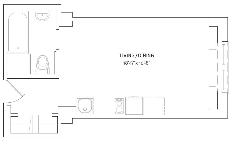 Studio apartment at 212 West 91st Street, Unit 907, Upper West Side, photo 1 of 2