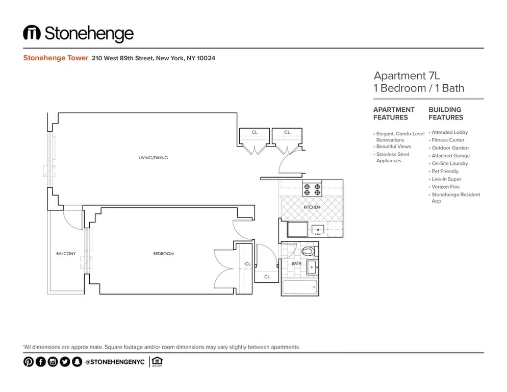1 Bed apartment at 210 West 89th Street, Unit 007L, Upper West Side, photo 1 of 2