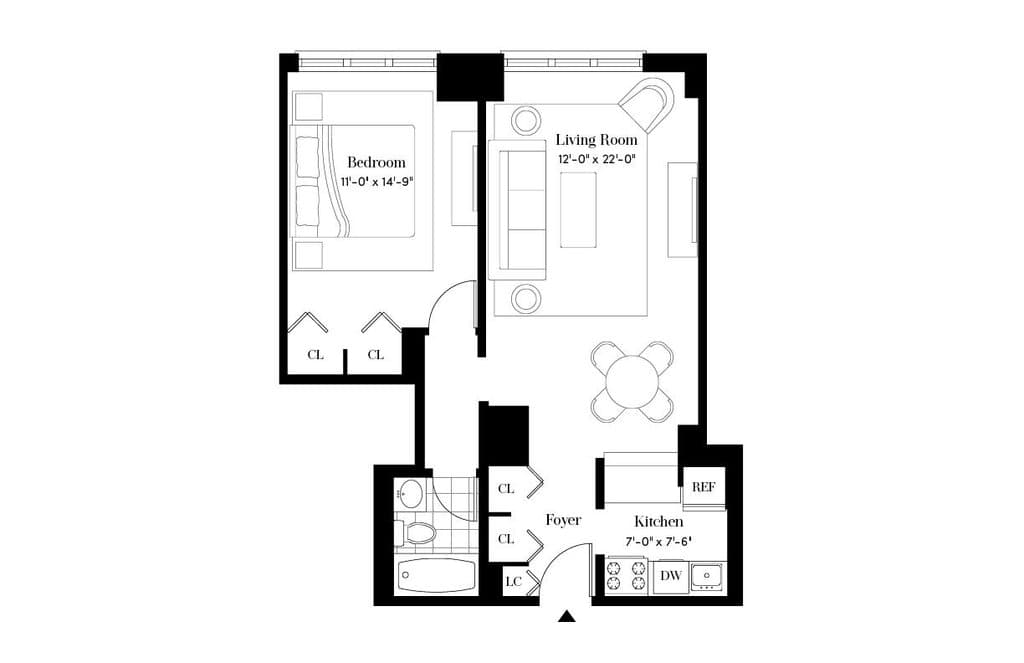 1 Bed apartment at 124 West 60th Street, Unit 12F, Upper West Side, photo 1 of 2