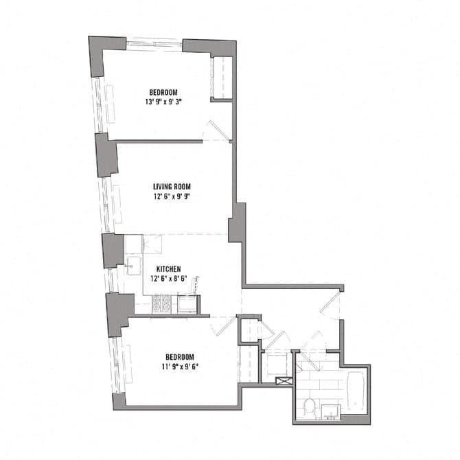 2 Bed apartment at 15 Cliff Street, Unit 12E, Financial District, photo 1 of 1