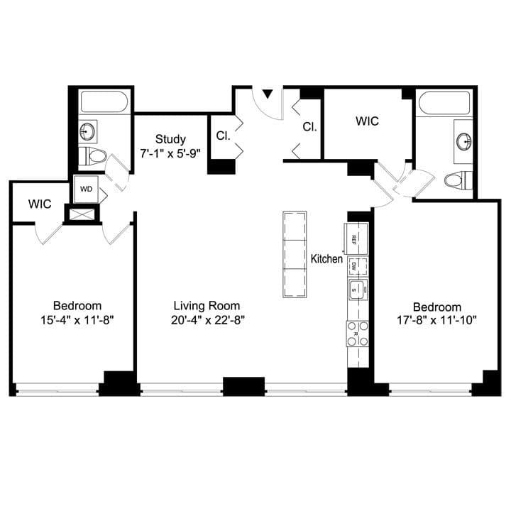 2 Bed apartment at 450 North End Avenue, Unit 12L, Battery Park City, photo 1 of 1