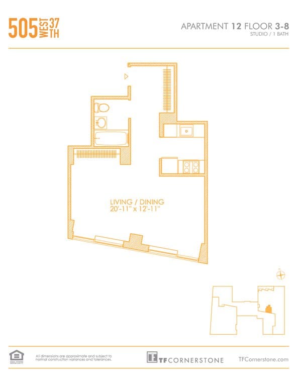 Studio apartment at 505 West 37th Street, Unit 712, Hudson Yards, photo 1 of 22