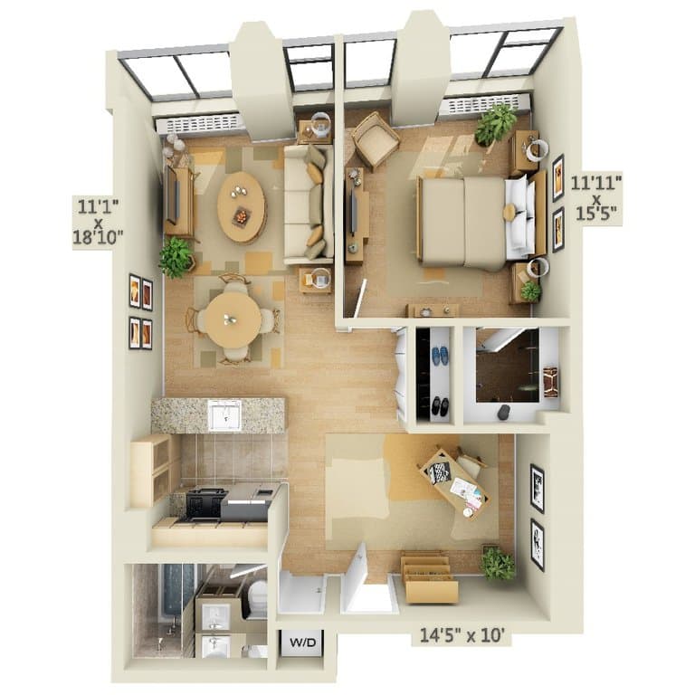 1 Bed apartment at 10 Hanover Square, Unit 19E, Financial District, photo 1 of 4