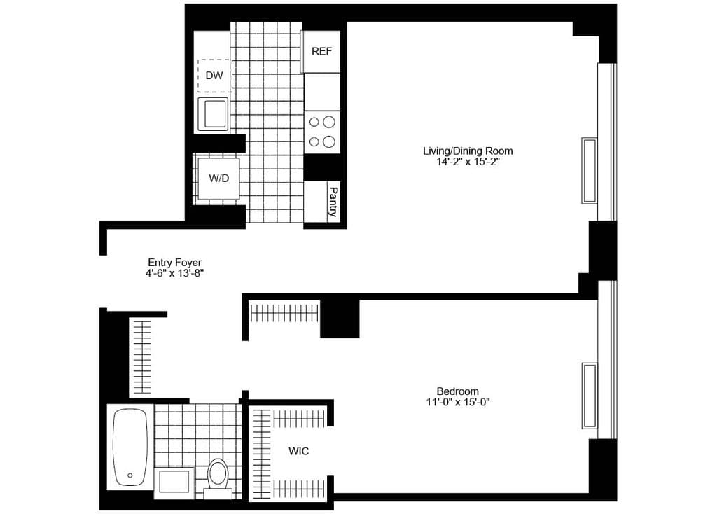 1 Bed apartment at 180 West 20th Street, Unit 6U, Chelsea, photo 1 of 8