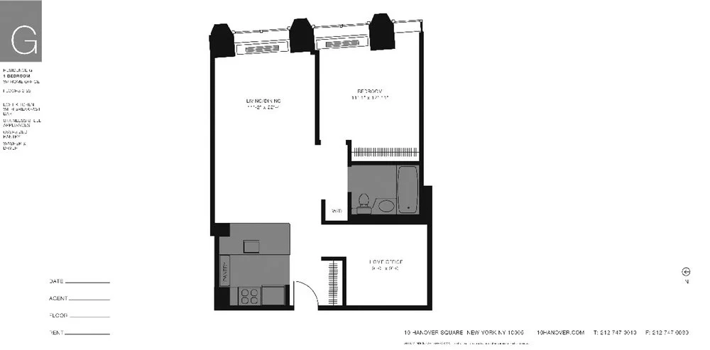 1 Bed apartment at 10 Hanover Square, Unit 11G, Financial District, photo 1 of 5