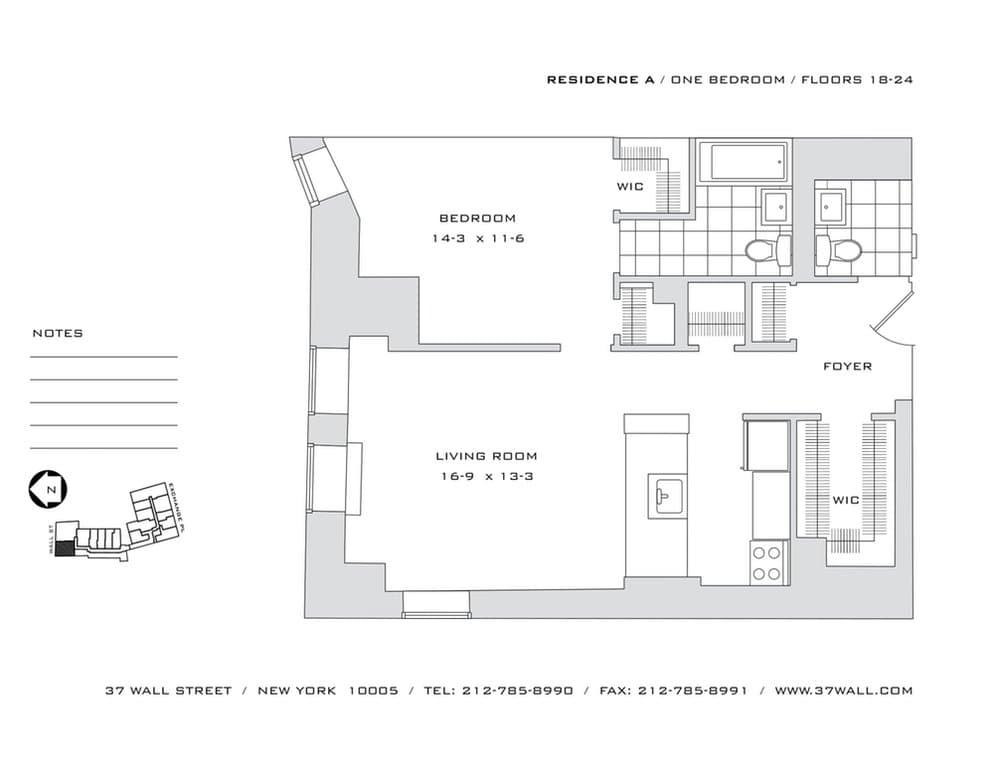 1 Bed apartment at 37 Wall Street, Unit 24A, Financial District, photo 1 of 1