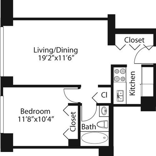 1 Bed apartment at 240 East 27th Street, Unit 18E, Kips Bay, photo 1 of 1