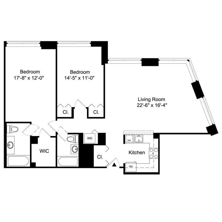 2 Bed apartment at 450 North End Avenue, Unit 11J, Battery Park City, photo 1 of 1