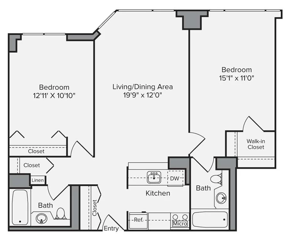 2 Bed apartment at 250 West 50th Street, Unit 40B, Midtown West, photo 1 of 1