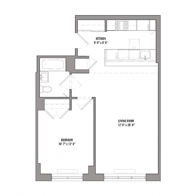 1 Bed apartment at 15 Cliff Street, Unit 24B, Financial District, photo 1 of 1