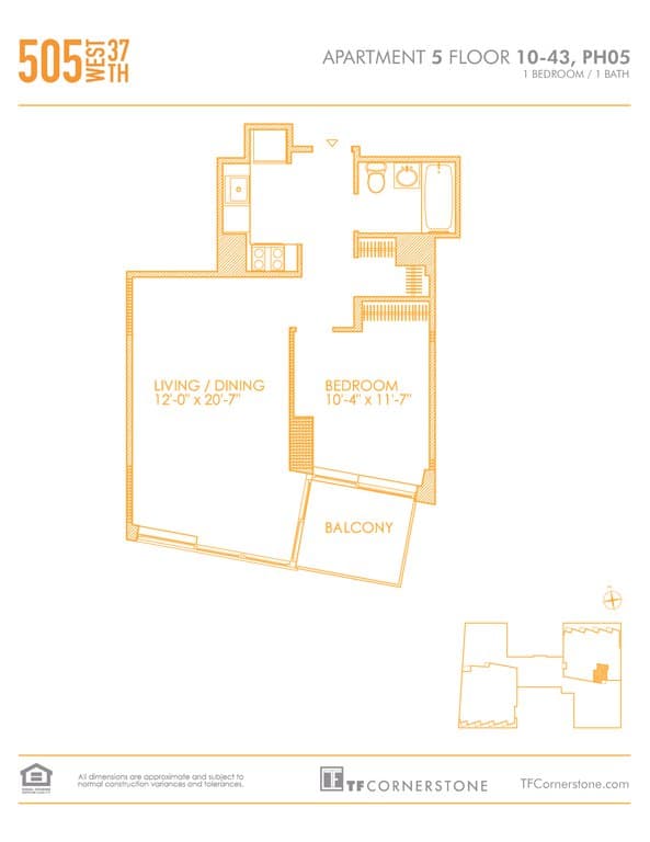 1 Bed apartment at 505 West 37th Street, Unit 3605, Hudson Yards, photo 1 of 2