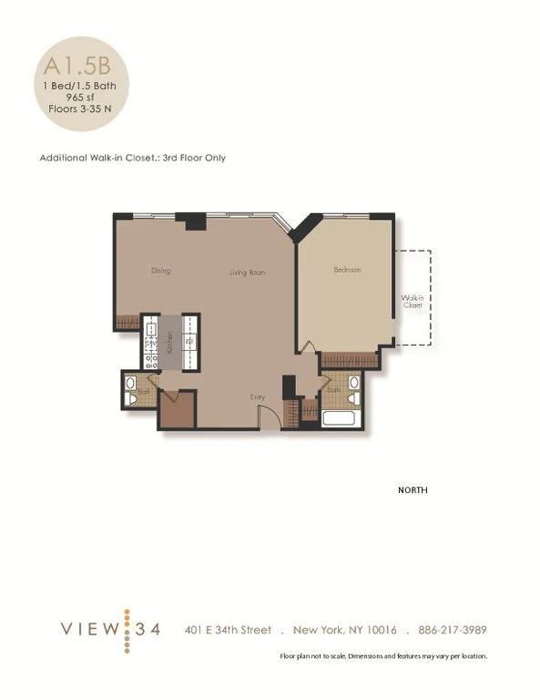 1 Bed apartment at 401 East 34th Street, Unit N33D, Murray Hill, photo 1 of 4