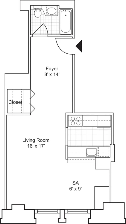 Studio apartment at 71 Broadway, Unit 017D, Financial District, photo 1 of 1