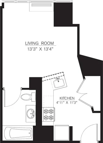 Studio apartment at 111 Lawrence Street, Unit 48B, Downtown Brooklyn, photo 1 of 1