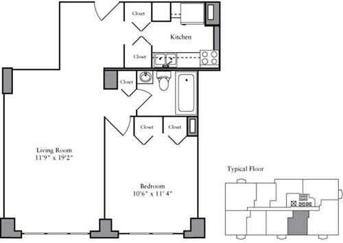 1 Bed apartment at 303 East 83rd Street, Unit 17C, Upper East Side, photo 1 of 1