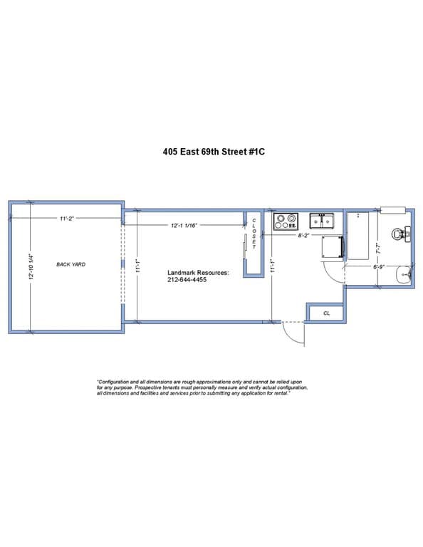 Studio apartment at 405 East 69th Street, Unit 1C, Upper East Side, photo 1 of 1