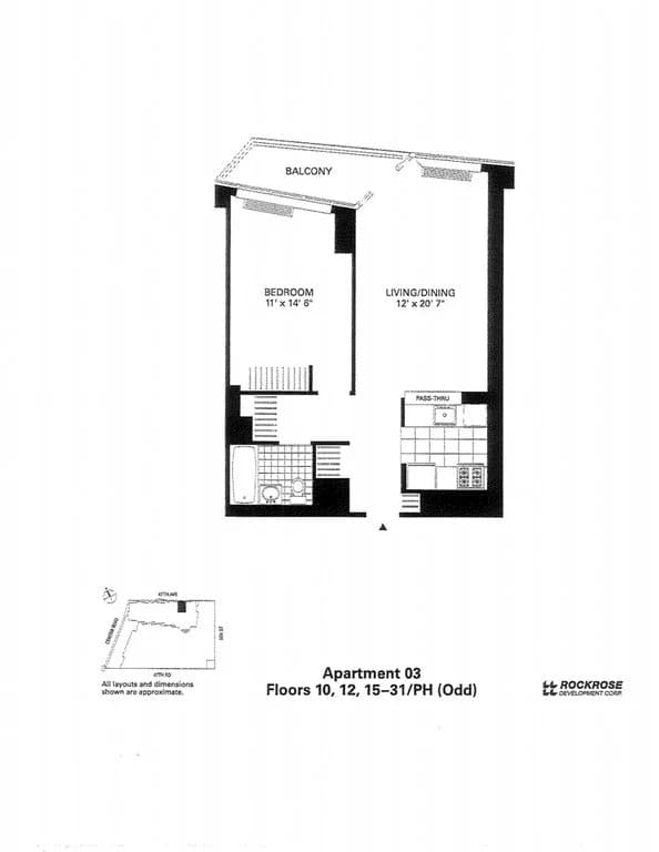1 Bed apartment at 47-05 Center Boulevard, Unit 2303, Long Island City, photo 1 of 1