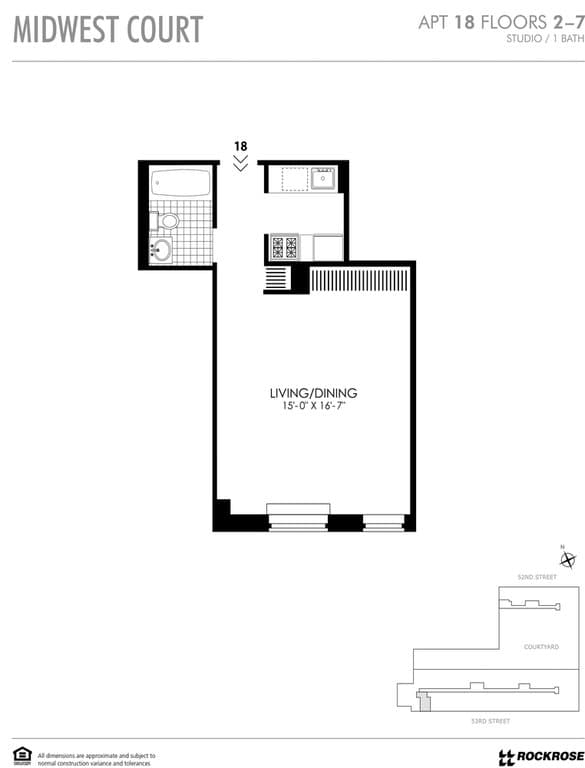 Studio apartment at 410 West 53rd Street, Unit 618, Hell's Kitchen, photo 1 of 1