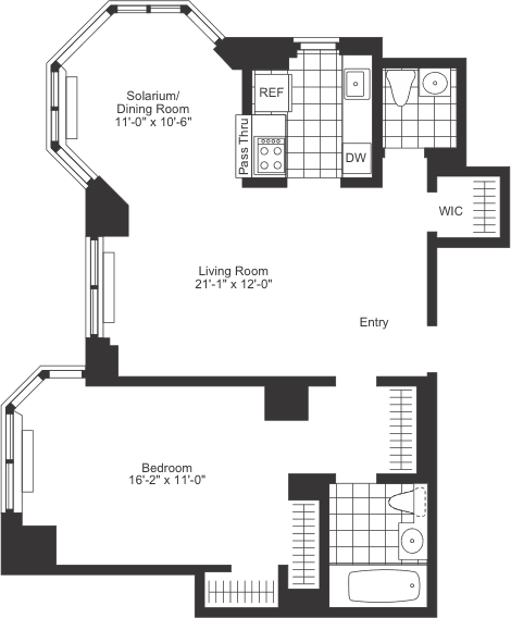 1 Bed apartment at 105 Duane Street, Unit 47G, Tribeca, photo 1 of 1