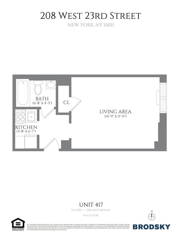 Studio apartment at 208 West 23rd Street, Unit 417, Chelsea, photo 1 of 3